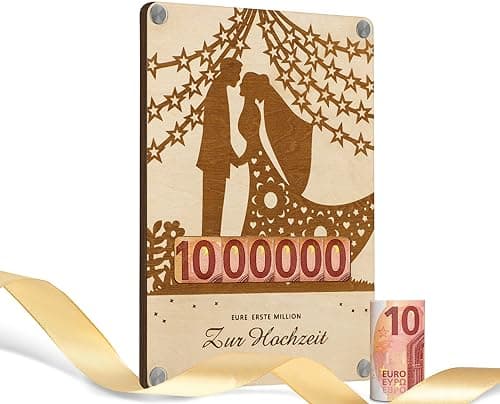 WenmthG Cadeau d'argent de mariage - Premier million - Cadeaux de mariage pour couple de mariés - Cadeaux en argent avec emballage - Décoration de mariage - Cadeaux pour femmes et hommes - Livre d'or