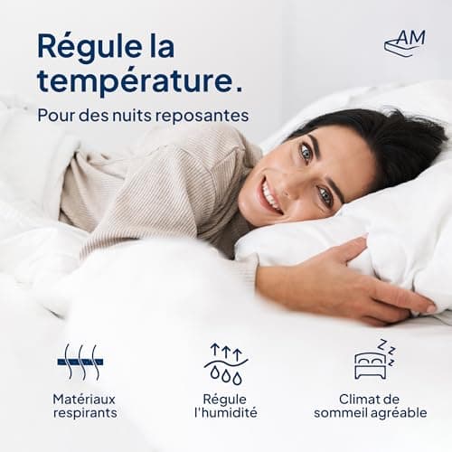 AM Qualitätsmatratzen - Surmatelas 160 x 200 en Mousse Gel - Surmatelas Souple et Adaptable - Housse de surmatelas Amovible et Lavable - Surmatelas memoire de Forme 160x200 6 cm - Haute qualité