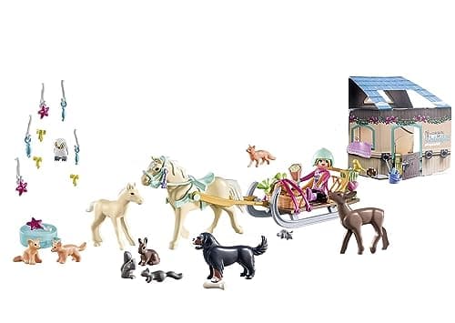 PLAYMOBIL 71345 Calendrier de l'Avent Équestre - Horses of Waterfall - La magie de Noël - 24 surprises à découvrir pour attendre Noël jouet avec décor pour enfants à partir de 4 ans