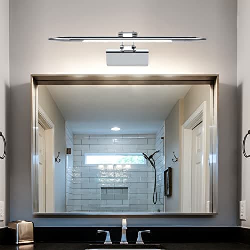 TYhogar Dimmable Applique 42CM IP44 Vanité Salle De Bains Miroir Lumières Intérieur Éclairage 6W 4000K Chrome Poli Appliques Murales Lampes de Lecture Moderne Appliques Pour Tableaux et Vitrines