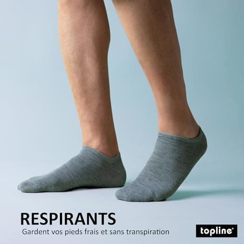12 Paires Chaussettes Basses Homme et Femme - Socquettes Homme et Femme - Socquettes Courtes Coton Respirant (FR/ES, Numérique, 40, 46, Taille normale, Taille normale, Noir, Gris et Blanc (12 Paires))