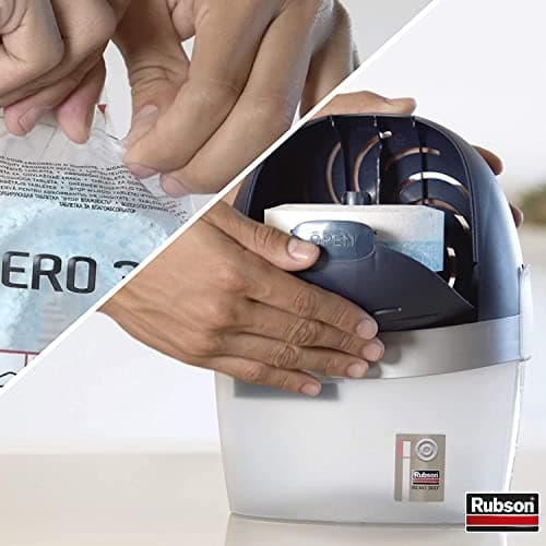 Rubson AERO 360° Absorbeur d'humidité pour pièce de 20 m2, déshumidificateur d'air efficace, anti odeur & anti moisissure, inclus 1 recharge neutre 450 g - Packaging renforcé, envoi en toute sécurité