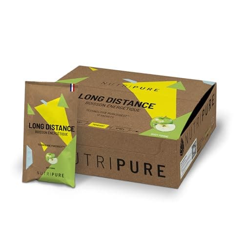 Nutripure | Boisson Énergétique Long Distance | Endurance, Récupération, Confort Digestif | Maltodextrine, Fructose, BCAA, Vitamines, Électrolytes | Goût Pomme | 40gr x 12