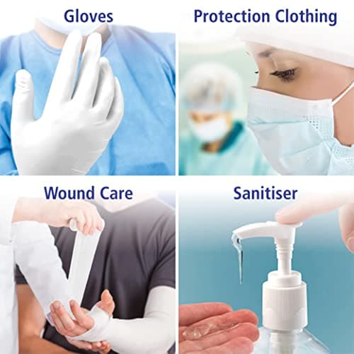 Meditrade 1283L Nitril NextGen Lot de 100 gants d'examen et de protection extensibles en nitrile non stérile Bleu Taille L