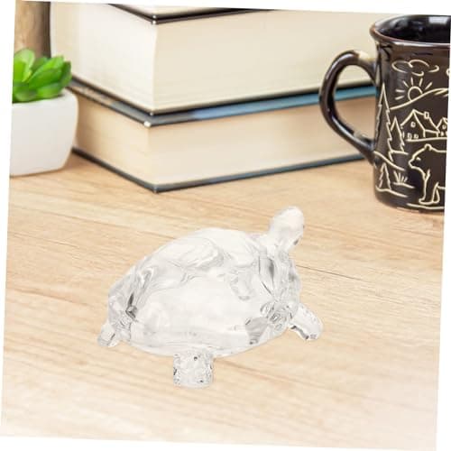 CRAFTHROU 1Pc Tortue Ornement Verre Tortue Figurine Cristal Tortue Parure Fengshui Ornement Verre Tortue Statue Verre Artisanat Tortue Artisanat Parure De Maison Tortue Parure