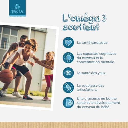 Omega 3 Vegan - Huile d'Algue haute concentration - 325mg DHA + 150mg EPA par capsule - Bénéfique pour le Cœur, le Cerveau et les Yeux - 100% Végétal - 60 capsules (2 Mois)
