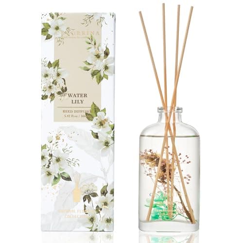 Cocorrína Diffuseur Parfum Maison, Nénuphar 160ml avec bâtonnets Parfum de Maison pour Salle de Bain Chambre à Coucher Décoration d'intérieur