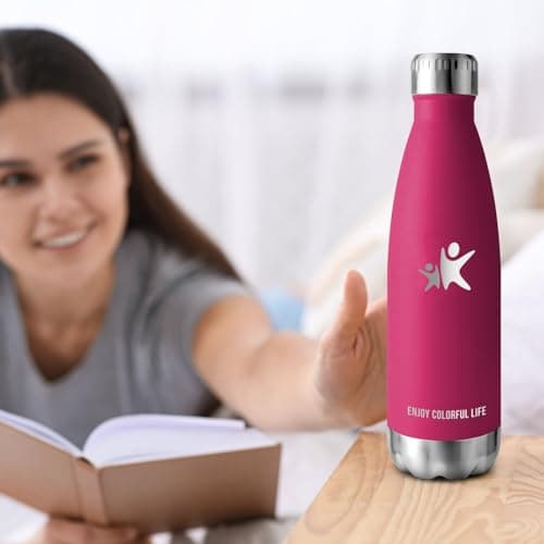 KollyKolla Gourde Isotherme, 500ml, Gourde Inox sans BPA, Bouteille d'eau Reutilisable, Etanche, Isolation Double Paroi, Bouteille Isotherme Acier Inoxydable, pour Enfant, Adulte, Sport, École, Bureau