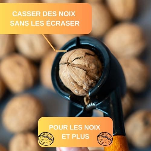 Casse-Noix Thiru avec poignée en Bois élégante - Casse-Noix pour Noix - Casse-Noix sans écrasement - Transmission de Force Facile (poignée en Bois Basic)