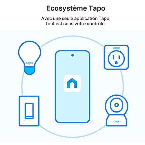 Tapo Prise Connectée WiFi, Prise Intelligente compatible avec Alexa et Google Home, 10A Type E, Contrôler le radiateur, la cafetière, la lampe à distance, aucun hub requis, Tapo P100(FR) 1 Pack