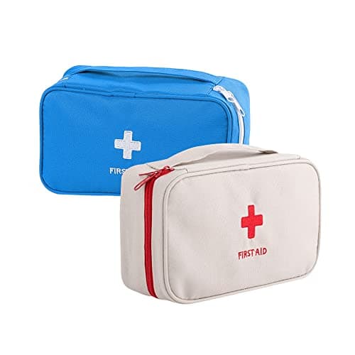 XINGSUI 2 pièces Trousse de Secours,Kit Vide de Premiers Soins,Stockage de médecine Portable,pour Le Camping Secourisme à Ménage(Bleu,Gris)