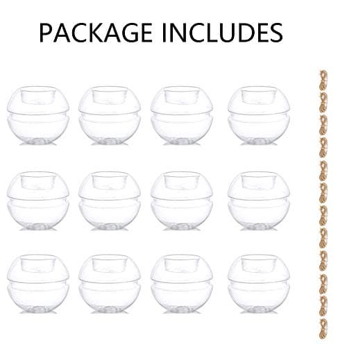 12 Pièces Bougeoirs en Verre Clair de Bougie Chauffe-Plat, 2 Genres D'utilisation Porte-Bougie Votive, Décoration de Table pour Mariage, Fête, Aromathérapie, Spa