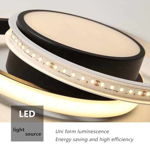 Comely Plafonnier LED, Rond Lampe de plafond 32W 2350LM, Moderne Luminaire Plafonnier pour Couloir Coucher Salle de Bains Cuisine Salon, Blanc Froid 6500K, Longueur 28cm, Noir