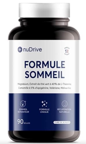 FORMULE SOMMEIL | Complément Alimentaire Sommeil Sans Mélatonine - Magnésium bisglycinate, L-théanine, Apigénine, Valériane, Mélisse, Bio - Endormissement Naturel et Rapide - 100% Français