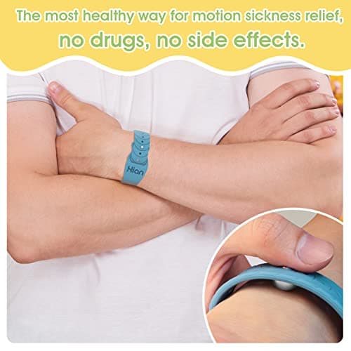1 paire de bracelets pour soulager le mal des transports - Bracelets d'acupression - Pour les nausées matinales, le mal de mer, les maladies de la voiture, ruban (noir)