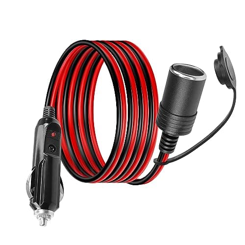 YACSEJAO Rallonge allume-cigare 12 V 2 m 16 AWG mâle vers femelle avec fusible 15 A pour pompe à pneu, compresseur d'air, nettoyeur, pompe de compresseur d'air