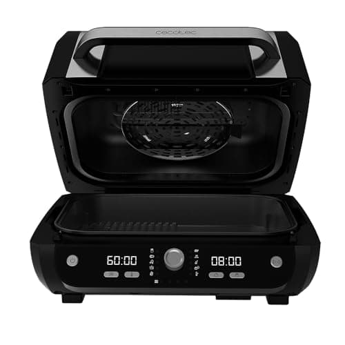 Cecotec Friteuse à air sans huile Cecofry FireDome 8000 Pro 1700 W Double Résistance, 4 Niveaux Grill, 12 Modes Prédéfinis, Température et Temps Réglables, Pack d'accessoires
