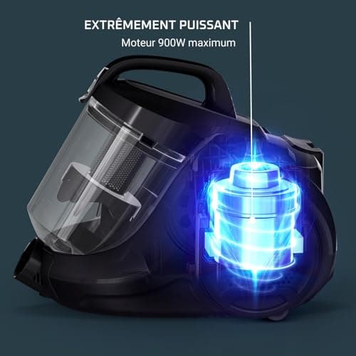 Rowenta Swift Power Cyclonic Aspirateur sans sac, Capacité 1,2 L, Haute performance, Moteur basse consommation, Compact, Brosse parquet RO2933EA, Bordeaux