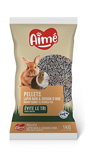 Aimé - Granulés Lapin Nain et Cochon d'Inde 1kg - Repas Complet - Apports Nutritionnels Garantis avec des Granulés Savoureux à Texture Croquante