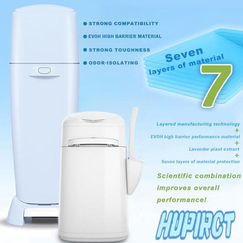 HUPIRCT 12 Pièces Recharge Poubelle a Couche, Il possède une excellente résistance anti-odeur et à la casse et est compatible avec tous types de recharges