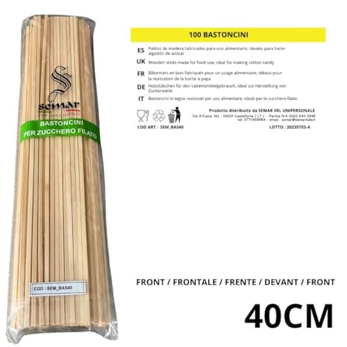 Bâtonnets pour la barbe à papa 40 cm x 0,4 cm | 200 pièces