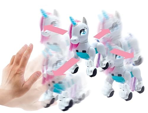 Lexibook Power Unicorn® - Mon Robot Licorne Savant à Dresser programmable avec télécommande, Fonction Dressage et contrôl gestuel, Danse, Musique, Effets Lumineux, Rechargeable - UNI01