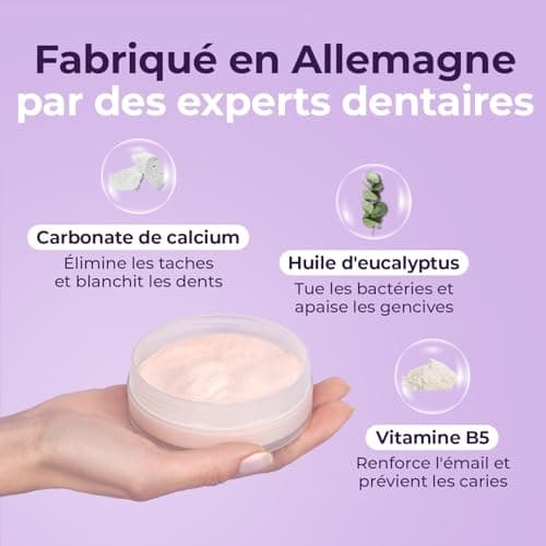Poudre de blanchiment des dents Onlysmile pour dents blanches | Blanchiment dentaire professionnel | Effet nettoyant visible | Blanchisseur de dents sûr et indolore - Nettoyage cosmétique des dents