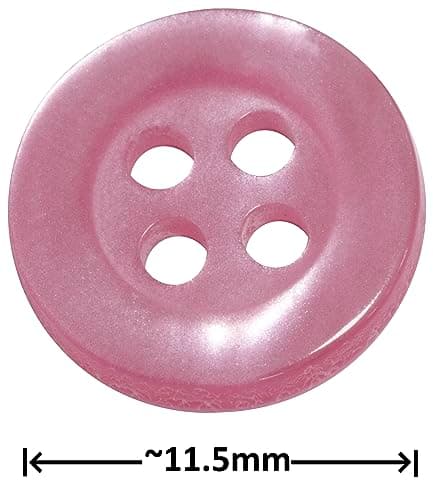 AERZETIX - C67915 - Lot de 25 Boutons à coudre ronds Ø11.5x2 mm à 4 trous 18L L18 avec bord - couleur rose - en plastique - ouverture 1.8 mm - fashion mercerie couture vêtements décoration