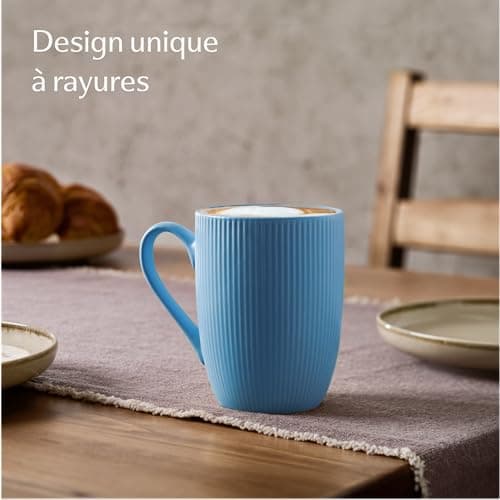 Cosumy Tasse à Café - Lot 6 Tasses à Café Couleur Pastelle - Modèle Unique - Céramique Mate - Résistant Micro-Ondes & Lave-vaisselle - Poignée Confortable