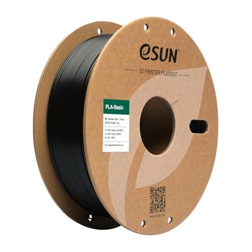 eSUN PLA Filament 1.75mm, PLA Basic Précision Dimensionnelle +/- 0.05mm, Bobine de 1KG (2.2 LBS) Filament PLA Rapide pour 3D Imprimantes,Noir