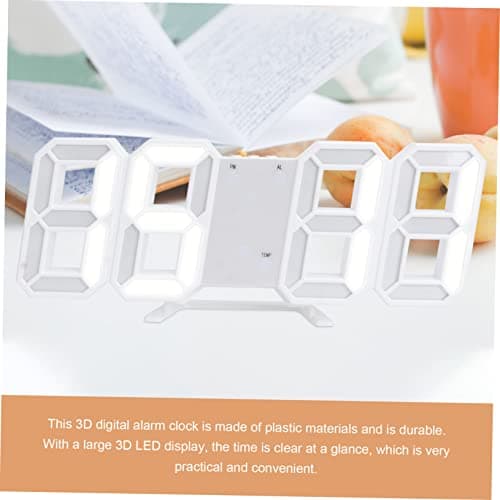 STOBAZA réveil mené Horloge Murale veilleuse réveil veilleuse LED réveil LED horloges murales numériques Digital Clock Alimenté par USB réveil numérique Horloge Murale numérique Blanche