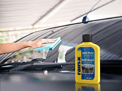 Rain-X Lave Glace Voiture Traitement Anti Pluie Pare Brise Technologie Hydrophobe, Bain et Miroirs 200 ml Insecte, Jaune