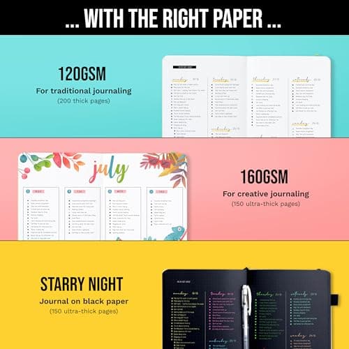 Scribbles That Matter B5 Bullet Dotted Journal + Stylo gratuit! Ton carnet B5 pointillés Couverture rigide 160 g/m2, 150 papier épais résistant aux saignements pour le travail (7 x 10) pouces