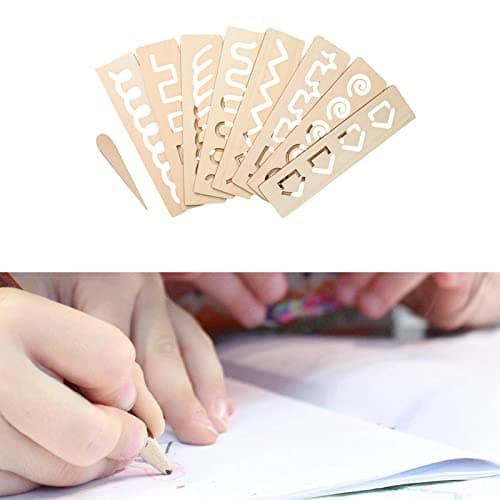 SM SunniMix Planche de traçage en Bois Compétences -écriture Enseignement précoce Apprentissage Pratiquer des Exercices pour l' à, Motifs géométriques