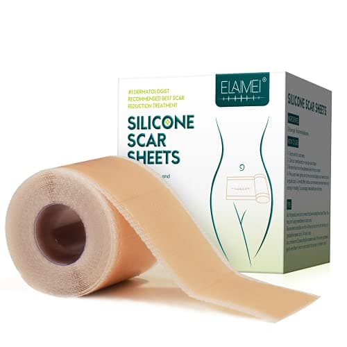 Feuilles de cicatrices en silicone - Rouleau de ruban adhésif en silicone de qualité médicale (4,1 x 300,5 cm) - Réutilisables - Feuilles d'élimination des cicatrices professionnelles pour césarienne