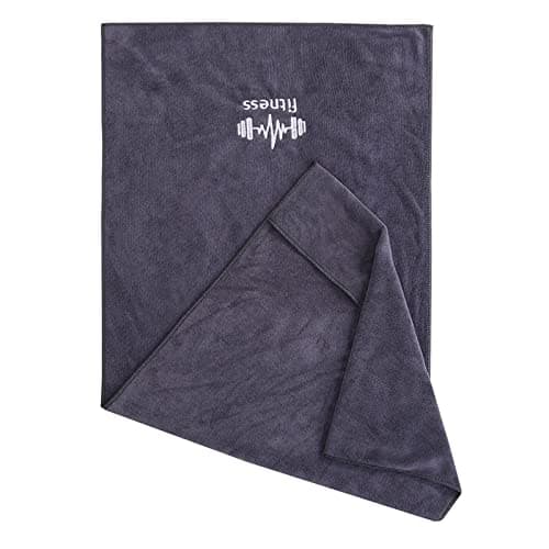 Serviette de Fitness Gym, Serviette de Sport Microfibre, Serviette d'entraînement Absorbante avec Fixation, Serviette de Voyage Légère pour Sport Yoga Randonnée Plage Douche(Gray)