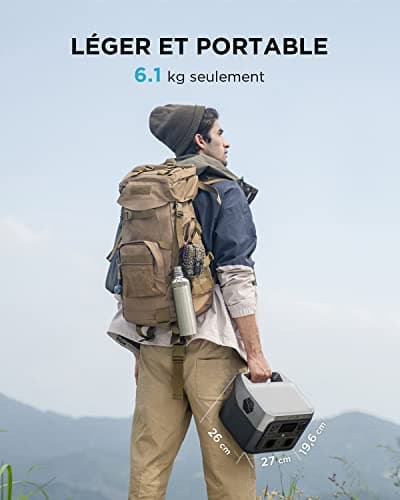 Station électrique portable ECOFLOW RIVER 2 MAX, batterie LiFeP04, 512 Wh charge rapide en 1 heure, sortie 1000 W avec X-boost, générateur solaire pour extérieur, camping-cars,domestique,balcon