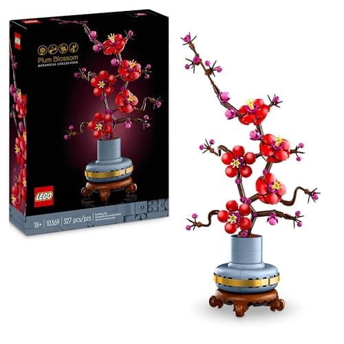 LEGO Botanique Les Fleurs de Prunier - Plante Artificielle à Offrir - Set de Construction, Adulte - Décoration intérieure - Activité relaxante - Idée Cadeau pour la St Valentin, Femme ou Homme 10369