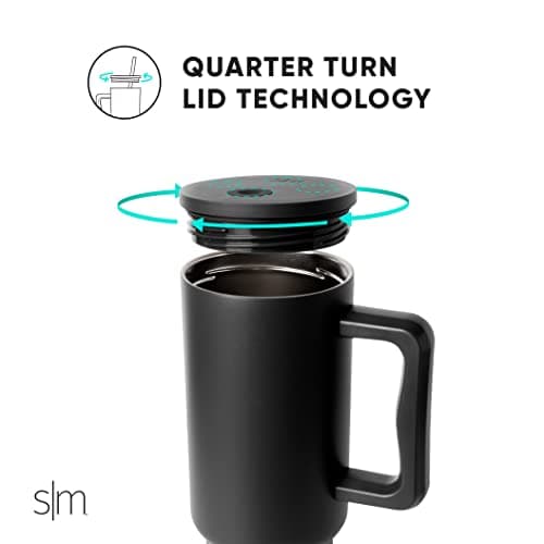 Simple Modern Gobelet Thermique avec Poignée et Paille | Bouteille d'Eau Isolée en Acier Inoxydable | Vaso de viaje para café helado | Trek Collection | 1180ml | Winter White