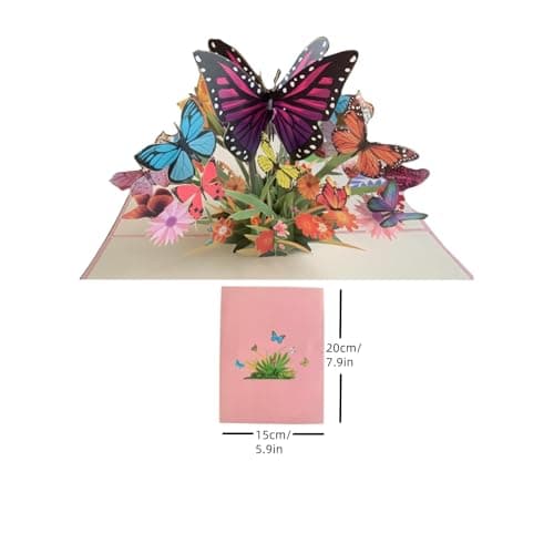 LIANRISES Carte Fete Des Meres Carte Anniversaire Femme Carte Anniversaire Carte De Remerciement Papillons Carte Pop Up Carte Anniversaire 3d