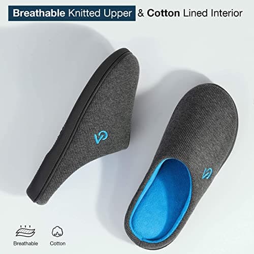 VeraCosy Hommes Chaussons à mémoire de forme bicolore grise,42/43 EU