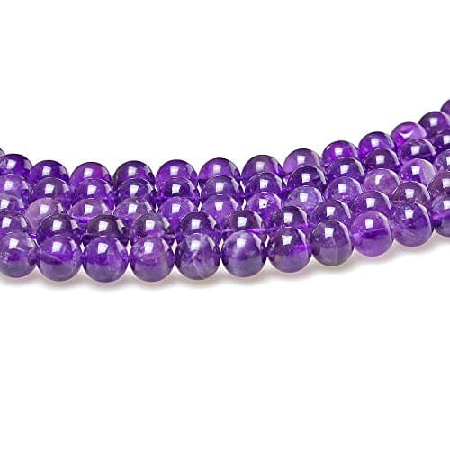MJDCB 4mm 85 pièces Améthyste Perle Pierre Naturelle Ronde en Vrac Perles Semi Precieuse pour Fabrication de Bijoux de Bracelets et de Colliers