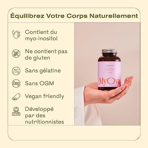 Myoplus - Complément Myo-inositol SOPK - Apport quotidien de 4000 mg, 200 ug de folate & 100 ug de chrome - 120 Comprimés Vegan - Fabriqué au Royaume-Uni par MyOva
