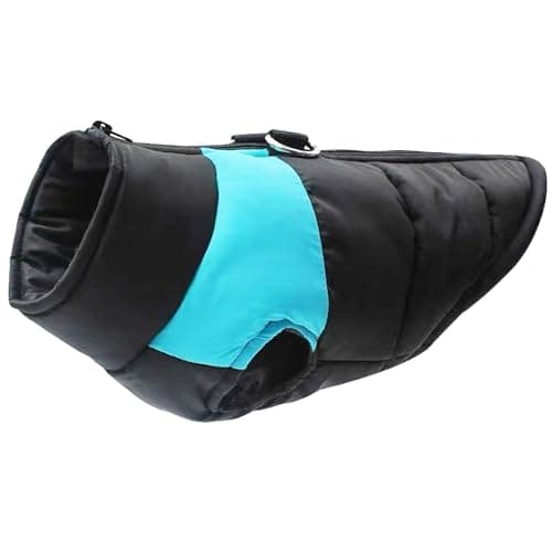 Warm Dog Coats Waterproof Winter Warm Jacket Puppy Clothes Vest for Small Medium Large Dogs (L, Bleu)