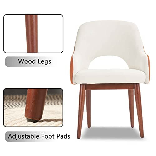 SEPNINE Chaises de Salle à Manger 2pcs,Fauteuils De Cuisine RembourréS du Milieu du SièCle avec Pieds en Bois Massif Et Velours Fauteuils RembourréS pour Salle à Manger, Salon, Chambre à Coucher