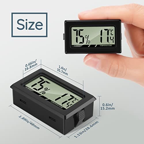 Thlevel Mini Digital LCD Thermomètre Hygromètre Température Humidité Testeur Thermomètre Portable Thermo Hygromètre Indicateur pour Bureau Cuisine Humidors Incubateurs Reptiles (5PCS)