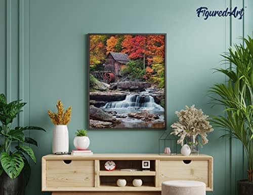 Figured’Art Diamond Painting Broderie Diamant 40x50cm Toile Entière Roulée avec Strass Perles Carrés - Relais de Montagne - Kit Complet Paysage 5D DIY Activité Manuelle Loisirs Créatifs Adultes