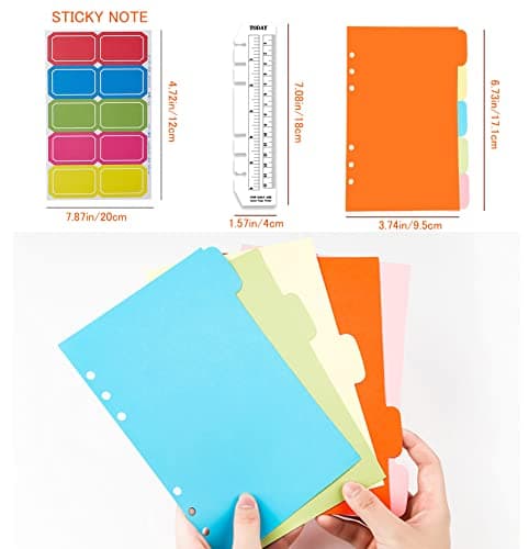 DY.2ten Lot de recharges A6 à 6 trous - (recharges de papier quadrillé + papier ligné + papier kraft + papier à feuilles mobiles vierges) - 180 feuilles/360 pages (45 feuilles de chaque type)