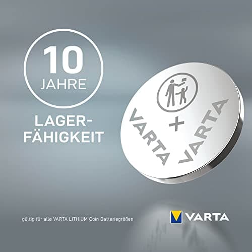 VARTA Piles Bouton CR2032, lot de 5, Power on Demand, Lithium, 3V, emballage sécurisé pour les enfants, pour petits appareils électroniques - clés de voiture, télécommandes, balances