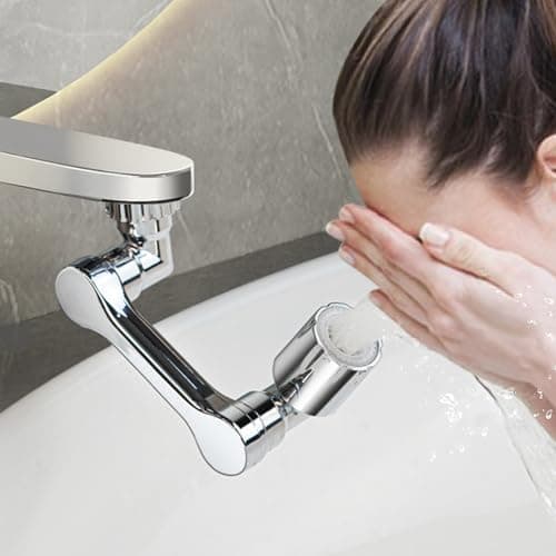 Ghazpmuk Robinet à Rallonge Rotatif Multifonctionnel, Aérateur de Robinet, Mousseur Robinet de Rallonge Pivotant à 1080°, Extension Robinet Avec 2 Modes de Pulvérisation, pour Cuisine Salle de Bain